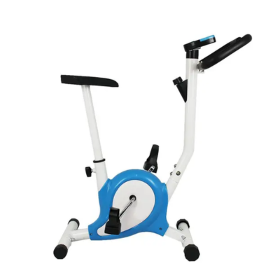 Bicicleta Ergométrica Mile Fitness Residencial 21 velocidades Compacta Branca e Azul Monitor com Funções